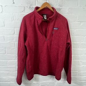 Patagonia Men’s 1/4 Zip Micro D Fleece Pullover Sweater Long Sleeve Red Size M
